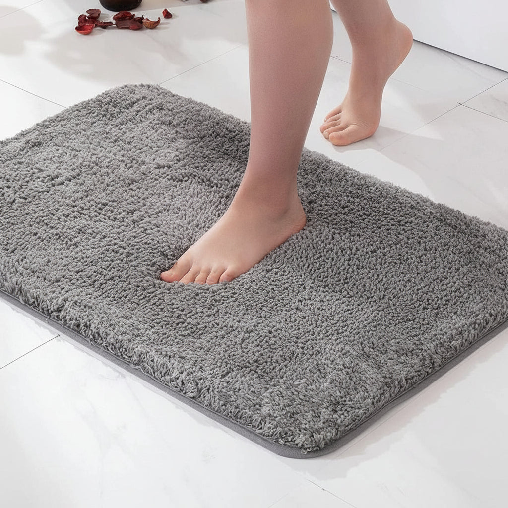 Ultra Soft Plush Microfiber Absorbent Non Slip Bath Rug