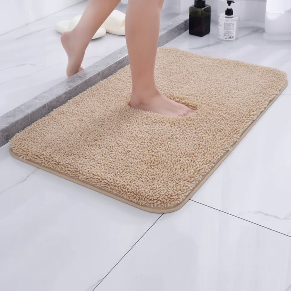 Ultra Soft Plush Microfiber Absorbent Non Slip Bath Rug