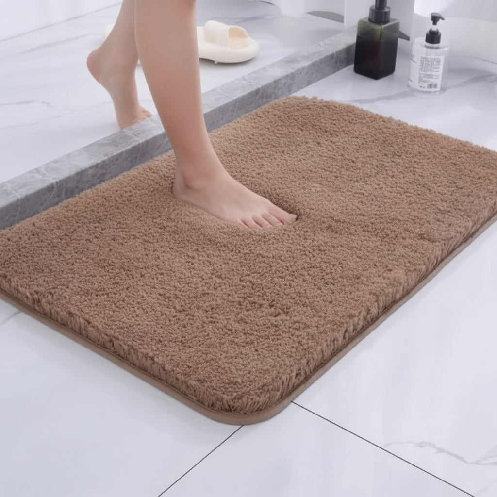 Ultra Soft Plush Microfiber Absorbent Non Slip Bath Rug
