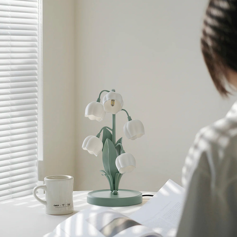 Tulip Shaped Orchid Bloom Floral Table Lamp