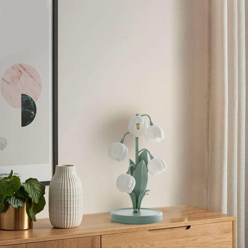 Tulip Shaped Orchid Bloom Floral Table Lamp