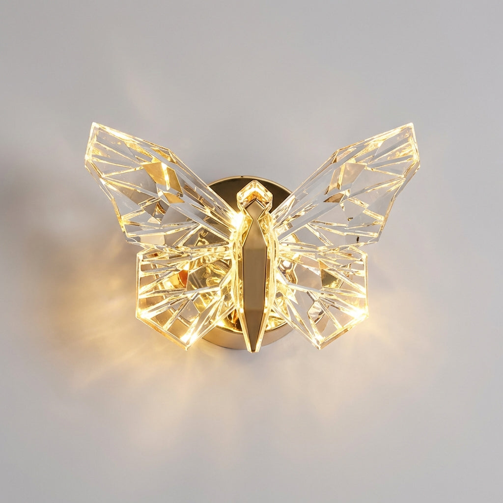 Sculptural Butterfly Silhouette Acrylic Uplight Downlight Wall Light