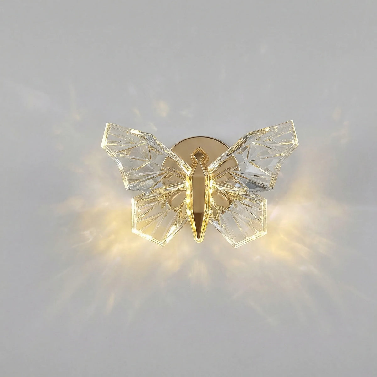 Sculptural Butterfly Silhouette Acrylic Uplight Downlight Wall Light