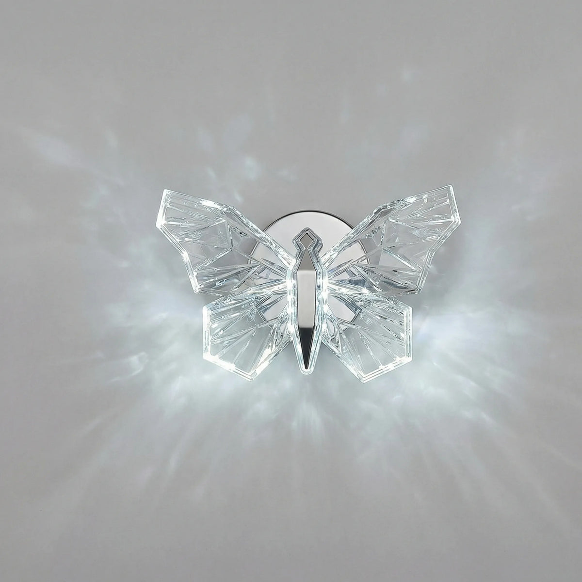 Sculptural Butterfly Silhouette Acrylic Uplight Downlight Wall Light