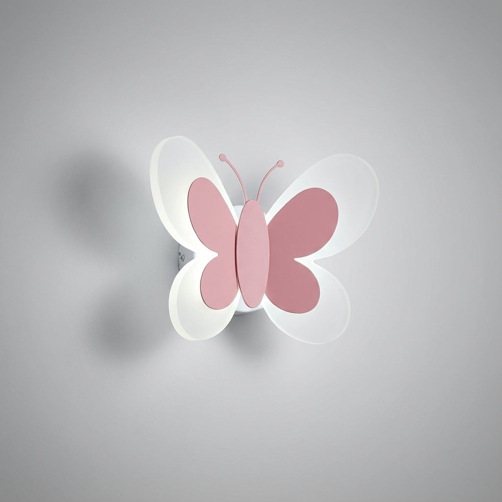 Playful Butterfly Silhouette Acrylic Mounted Wall Light