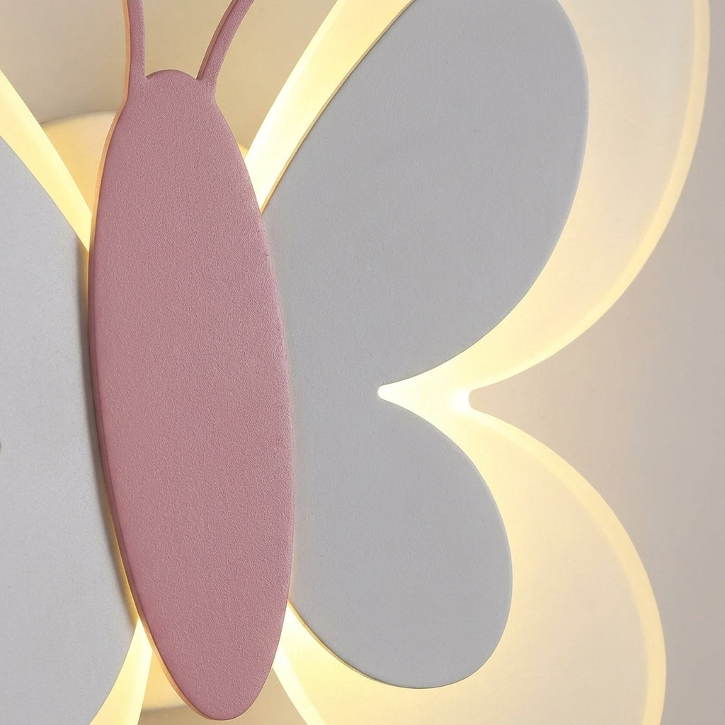 Playful Butterfly Silhouette Acrylic Mounted Wall Light