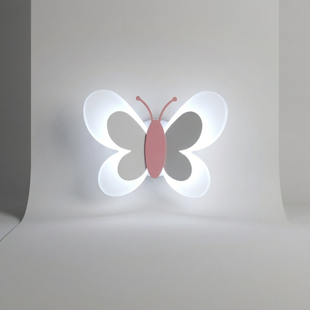 Playful Butterfly Silhouette Acrylic Mounted Wall Light