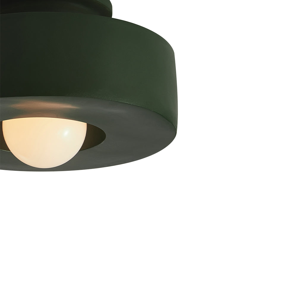 Nordic Wabi-Sabi Cylindrical Ceramic-Style Matte Dimmable Ceiling Light