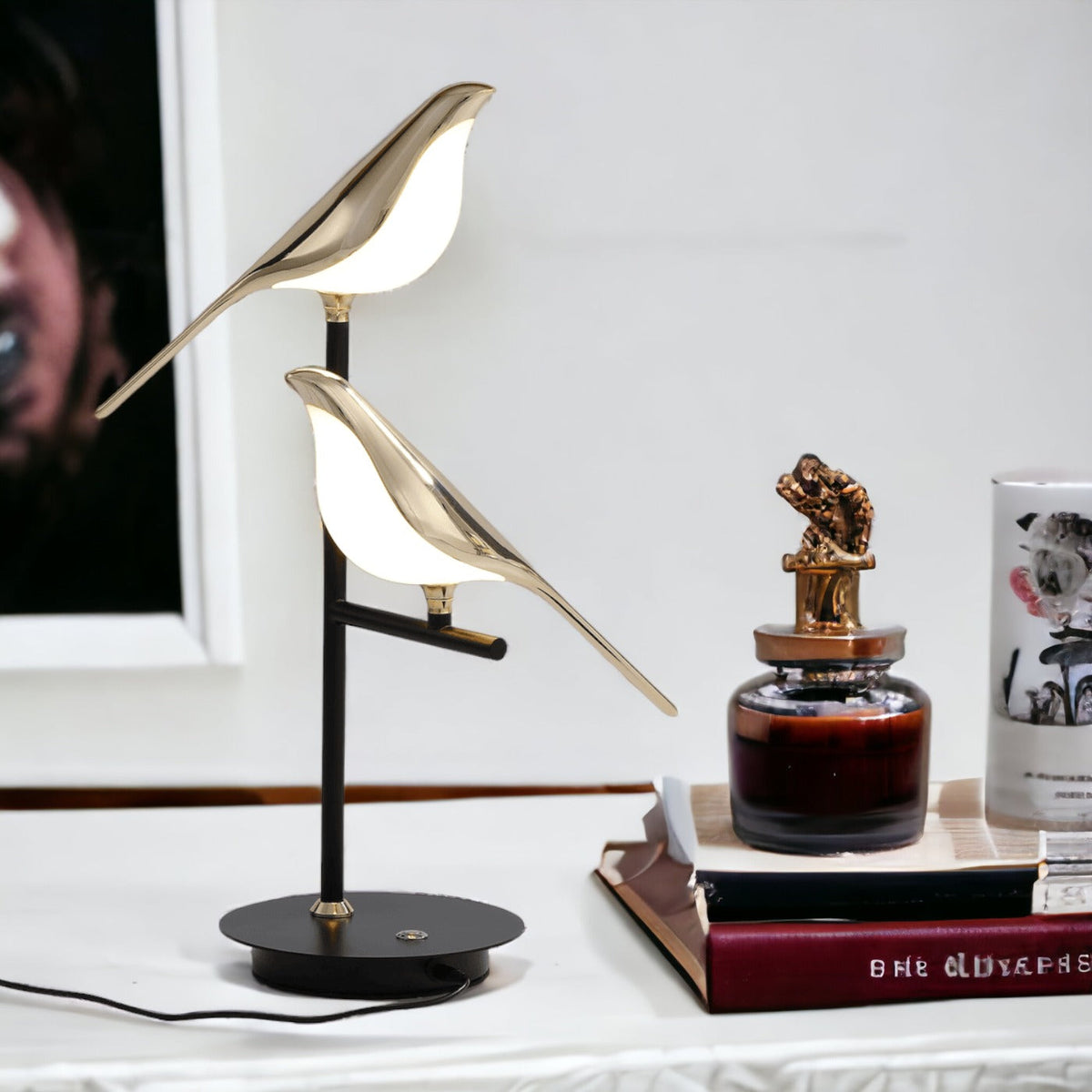 Perched Bird Sculpture Modern Nordic Metal Wall Light