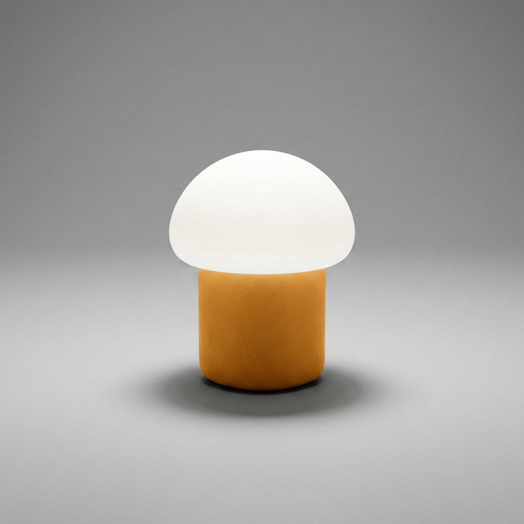 Compact Mushroom Silhouette Weighted Base Minimalist Table Lamp