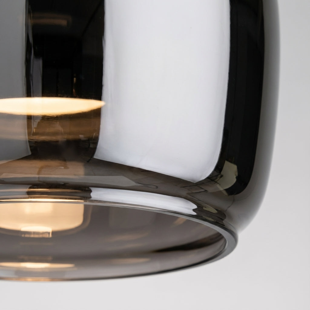 Compact Round Glossy Tinted Glass Pendant Light