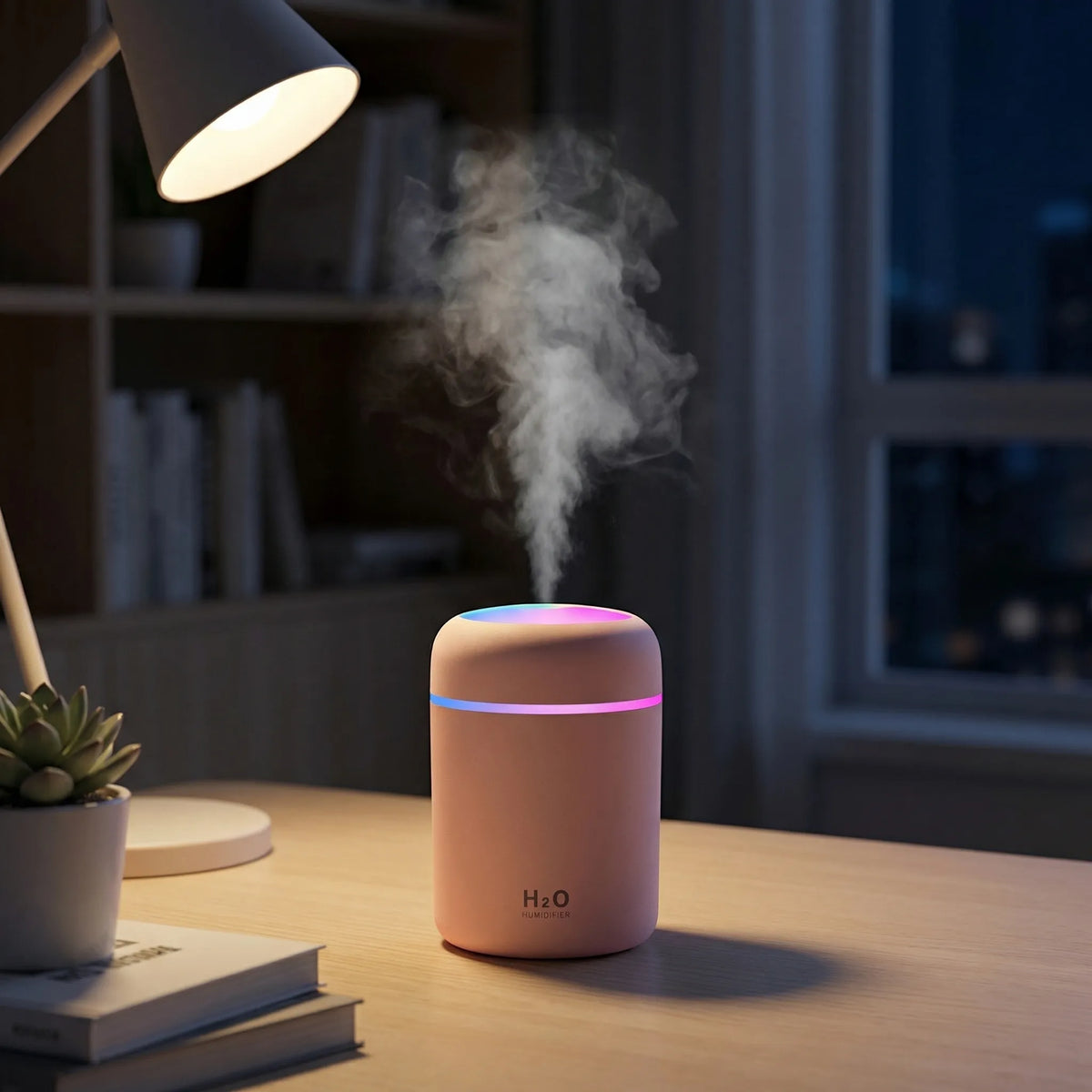 Compact Rounded Silent Cool Mist Aroma Diffuser Air Purifier
