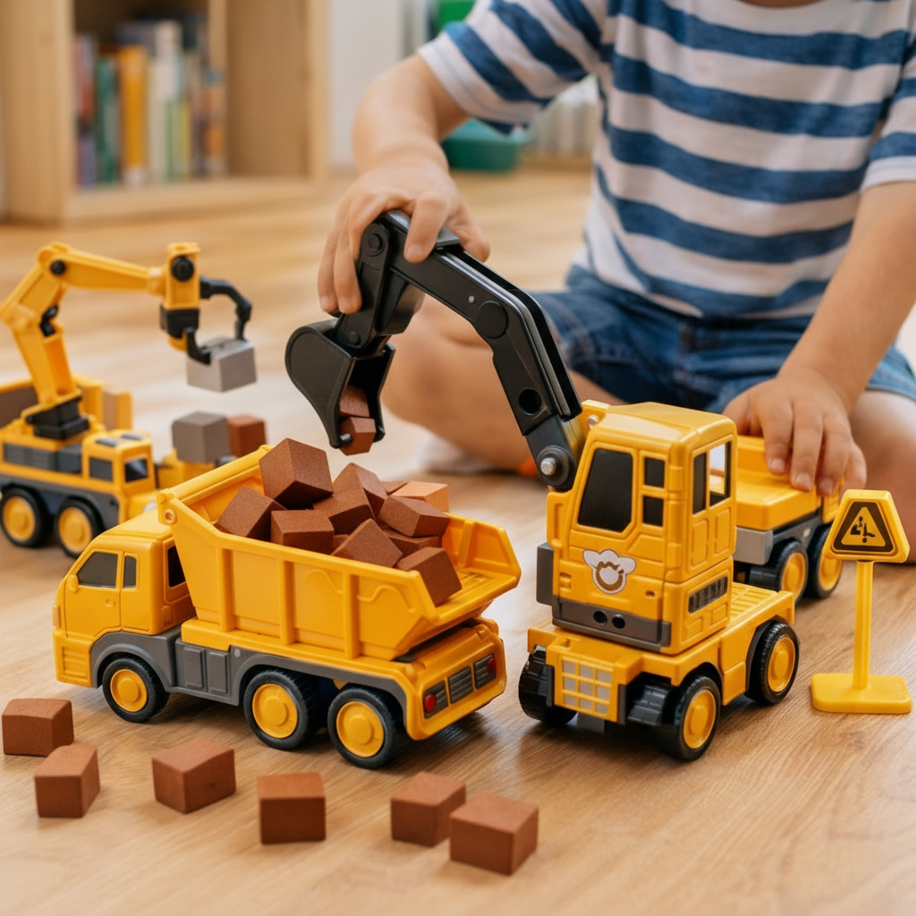 Modular Snap Together Magnetic Vehicle Building Blocks Toy Set