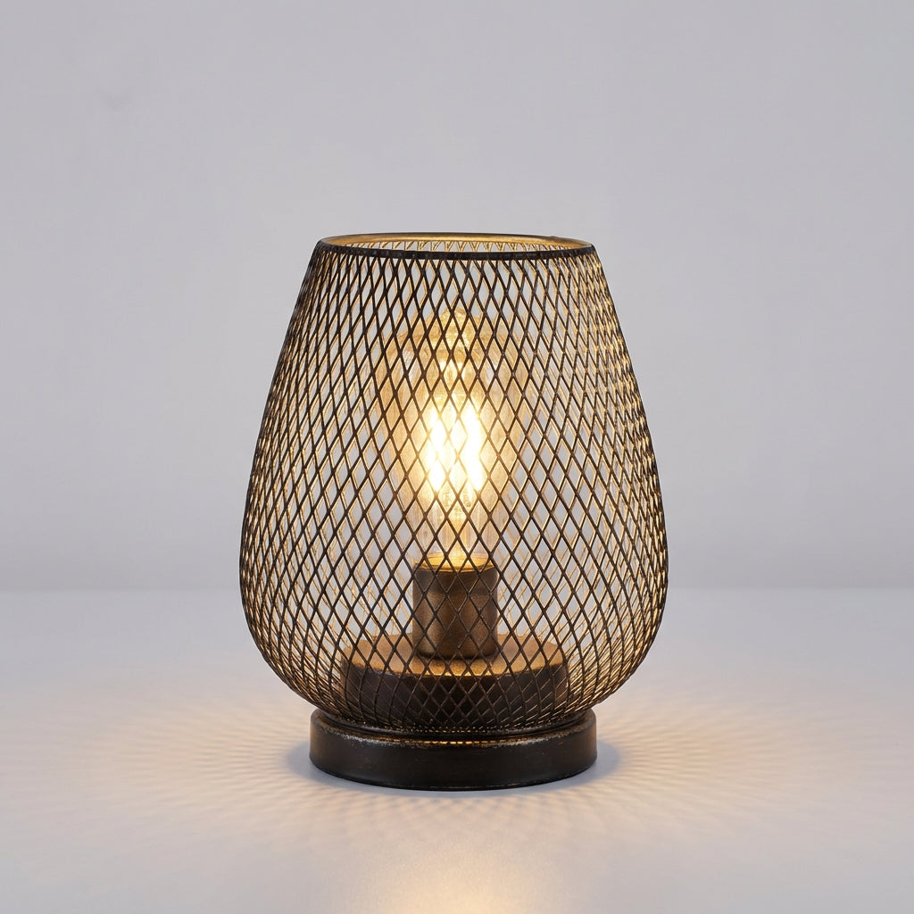 Cordless Mesh Shade Battery Powered Ambient Table Lamp Set