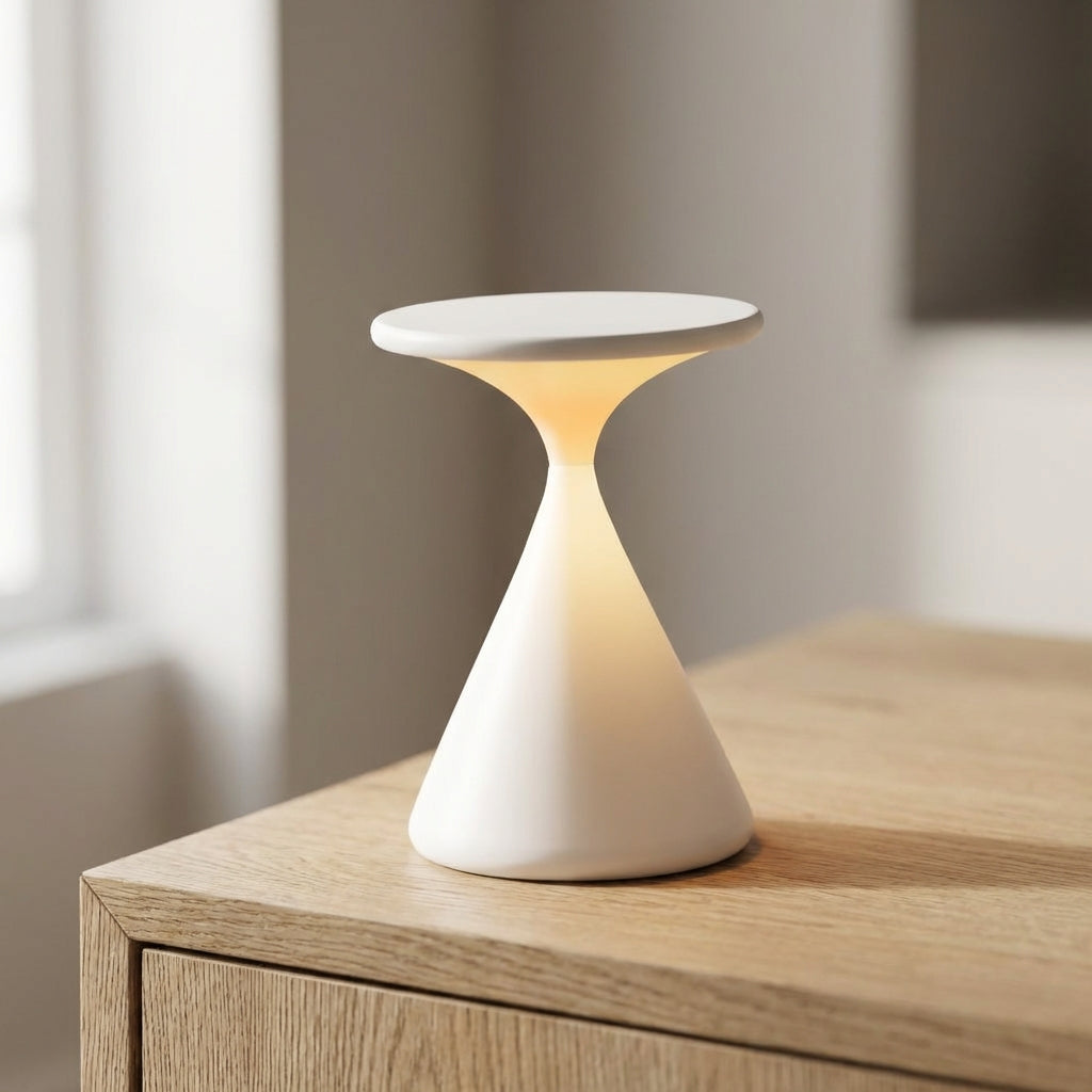 Cordless Hourglass Silhouette Rechargeable Touch Dimmable Table Lamp