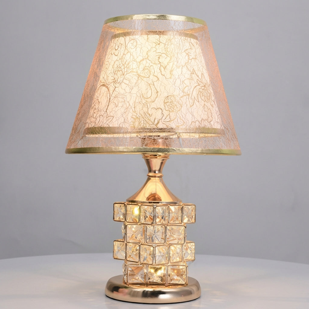 Layered Crystal Accent Dual Zone Adjustable Glow Table Lamp