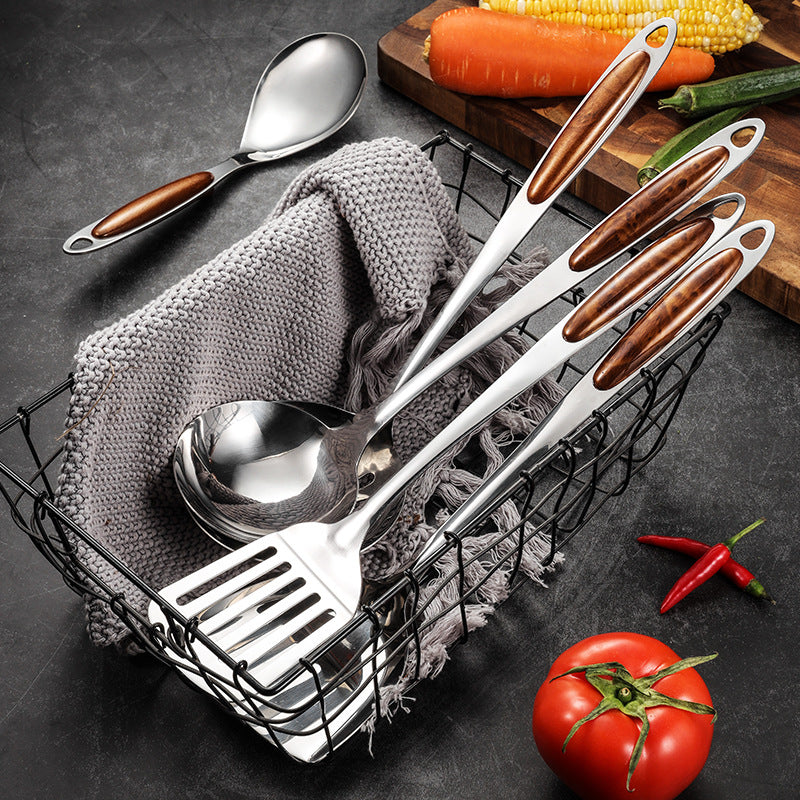 Sleek Stainless Steel Ergonomic Handle Kitchen Utensil Set