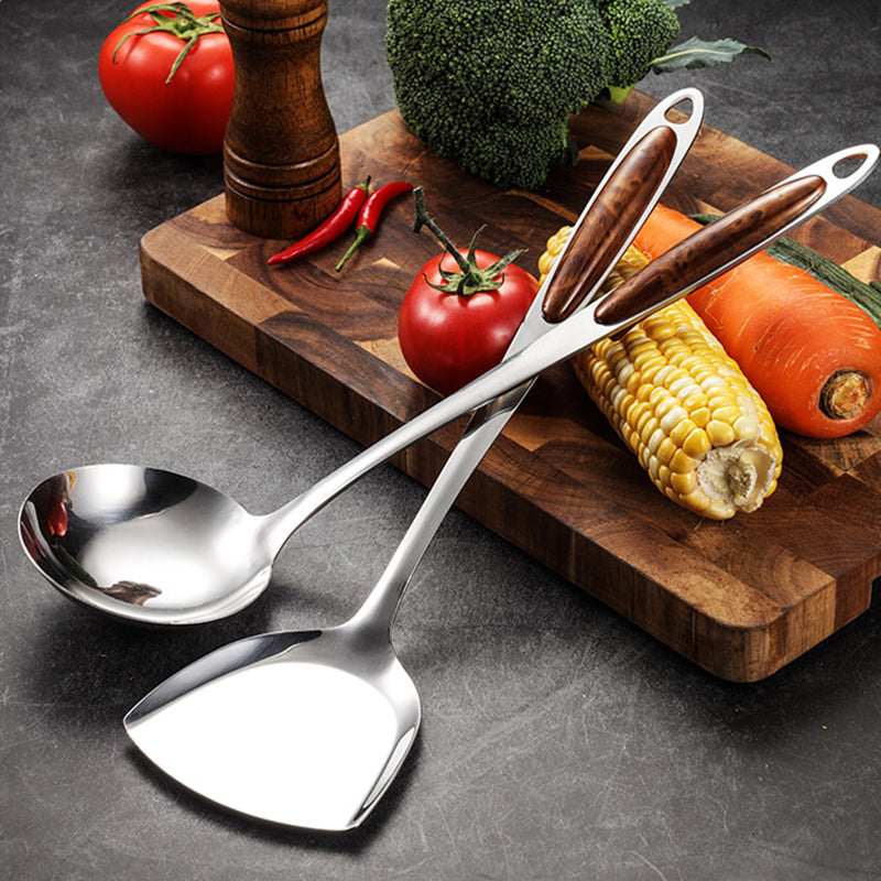 Sleek Stainless Steel Ergonomic Handle Kitchen Utensil Set
