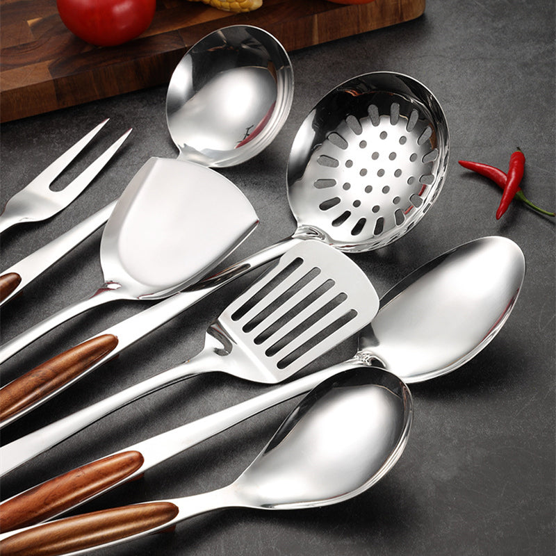 Sleek Stainless Steel Ergonomic Handle Kitchen Utensil Set