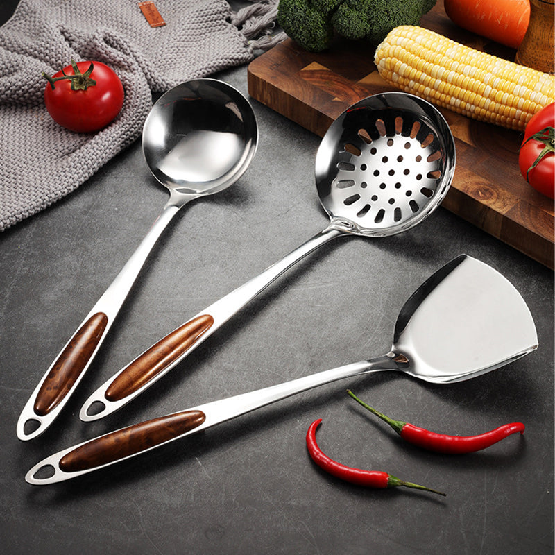 Sleek Stainless Steel Ergonomic Handle Kitchen Utensil Set