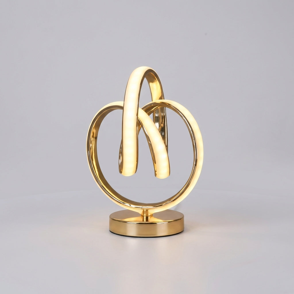 Sculptural Curved Loop Aluminum Alloy Acrylic Accent Table Lamp