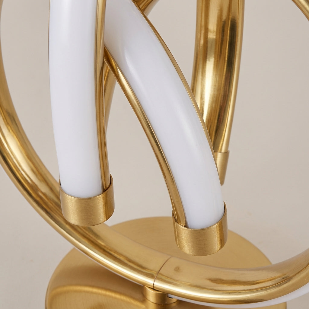 Sculptural Curved Loop Aluminum Alloy Acrylic Accent Table Lamp