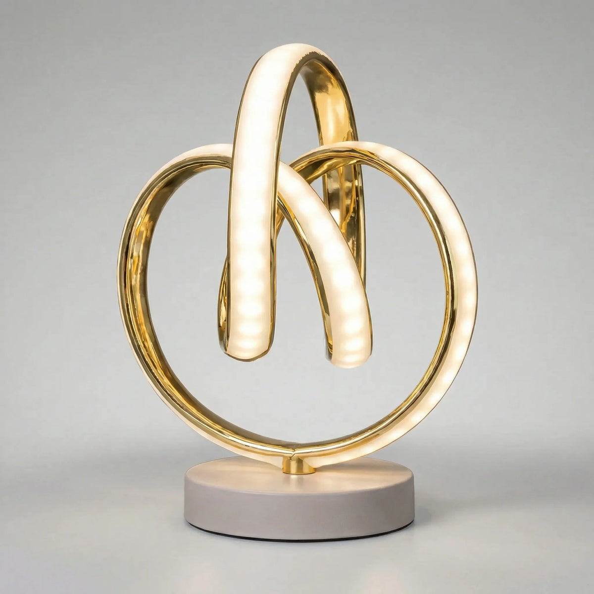 Sculptural Curved Loop Aluminum Alloy Acrylic Accent Table Lamp