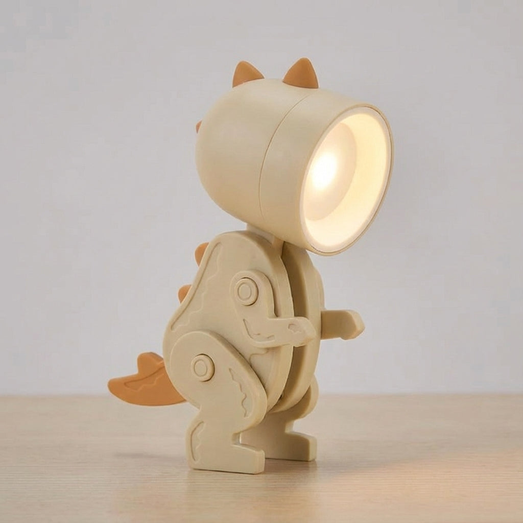 Foldable Dinosaur Character Compact Clip-Friendly Portable Table Lamp