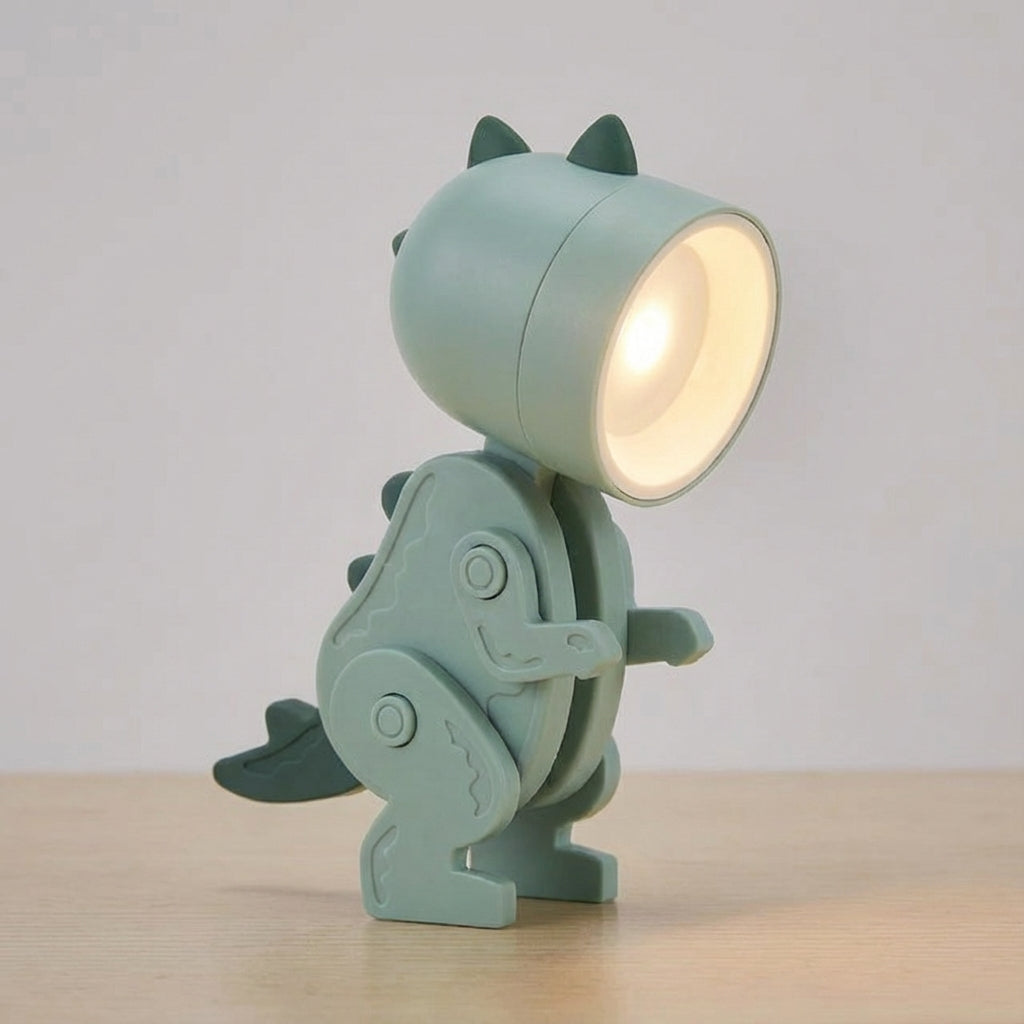Foldable Dinosaur Character Compact Clip-Friendly Portable Table Lamp