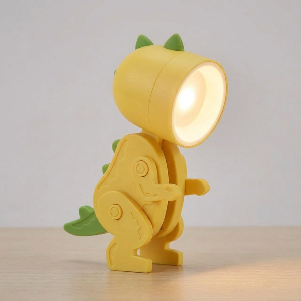 Foldable Dinosaur Character Compact Clip-Friendly Portable Table Lamp