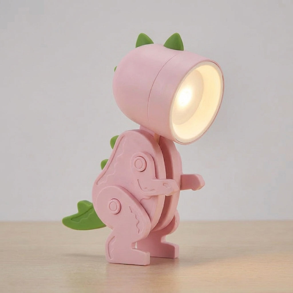 Foldable Dinosaur Character Compact Clip-Friendly Portable Table Lamp