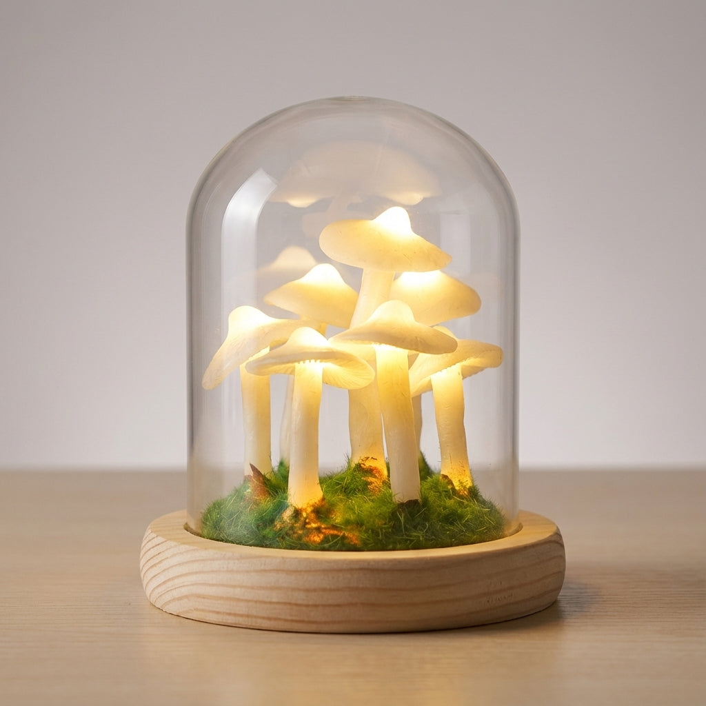 Customizable Mushroom Cluster Battery Powered DIY Table Lamp