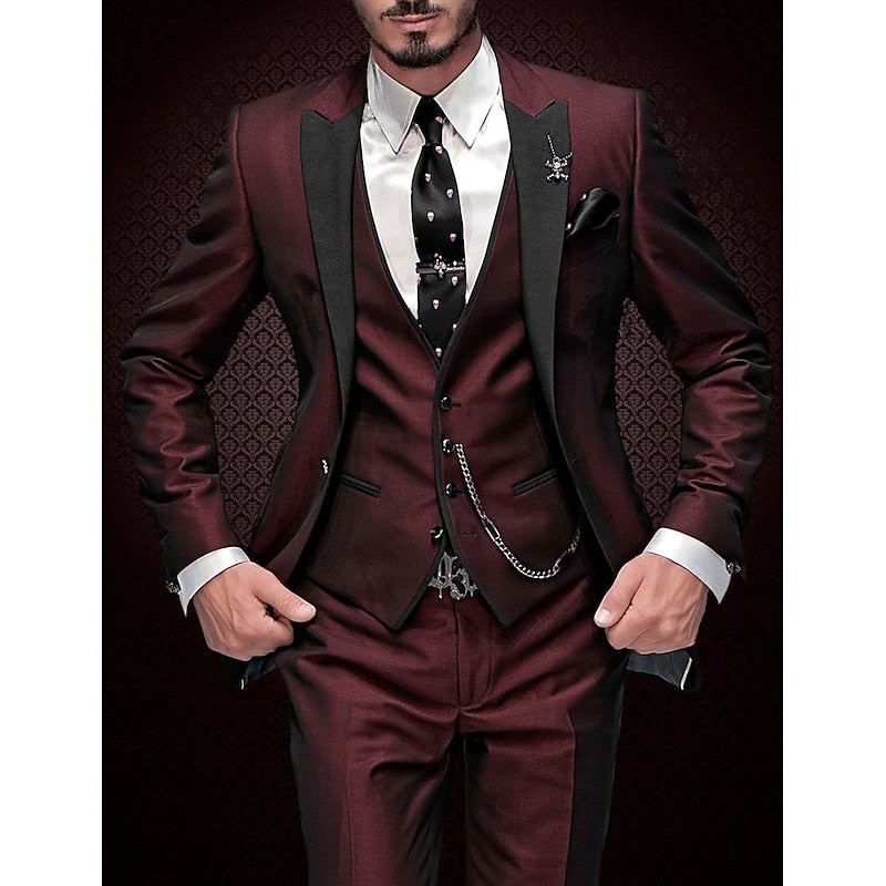 Dreiteiliges Leinen-Set für Herren: Business-Blazer, Weste und Hose 0