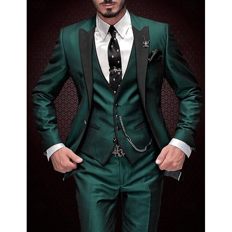 Dreiteiliges Leinen-Set für Herren: Business-Blazer, Weste und Hose 1