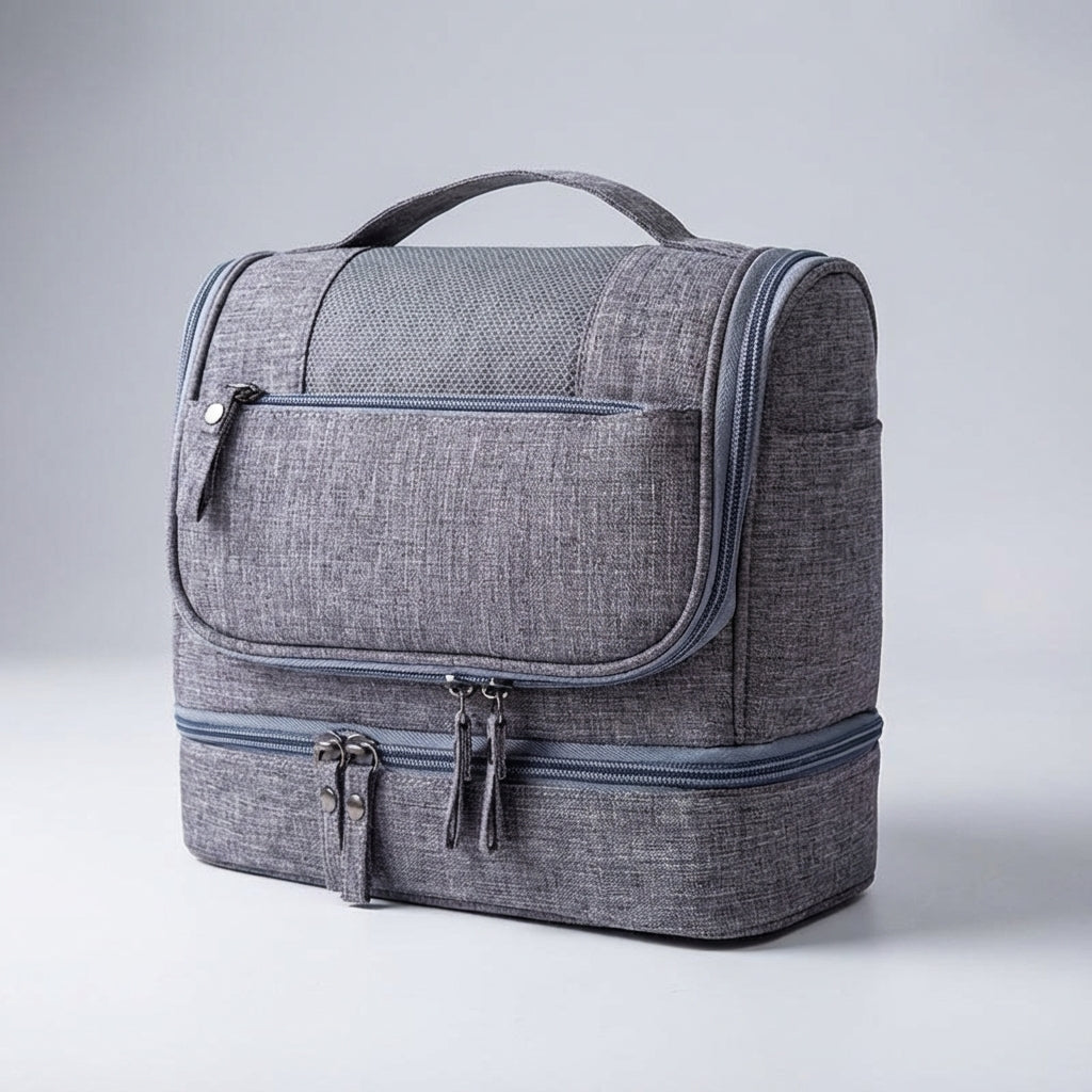 Water-Resistant Multi-Compartment Hanging Hook Travel Toiletry Bag