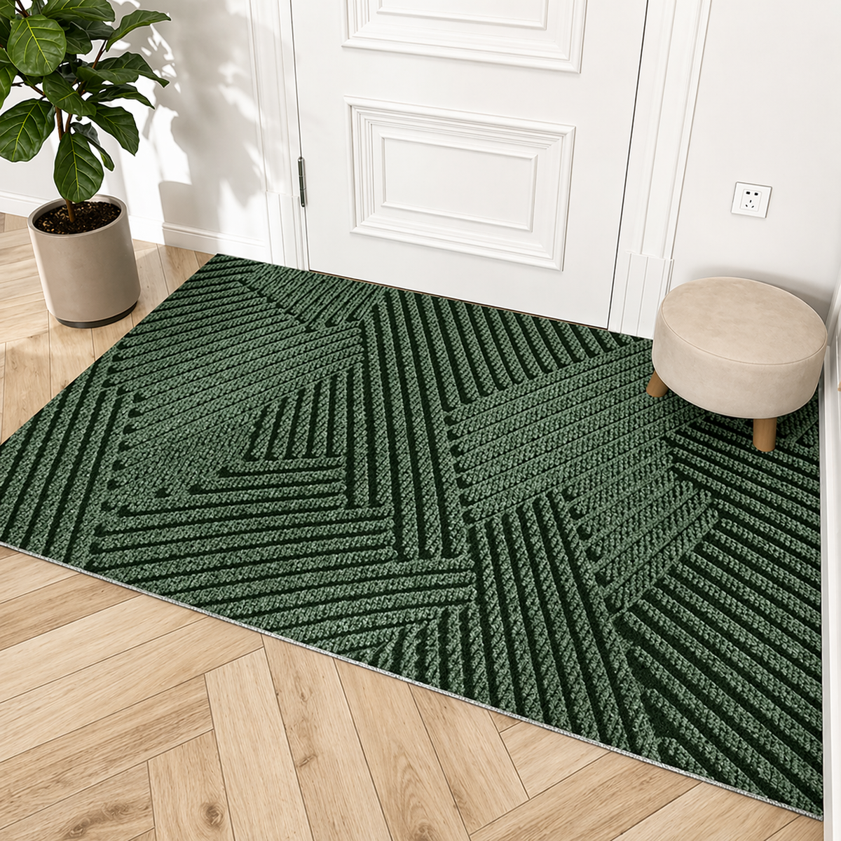 Scandinavian Textured Non-Slip Dirt-Trapping Entry Door Mat