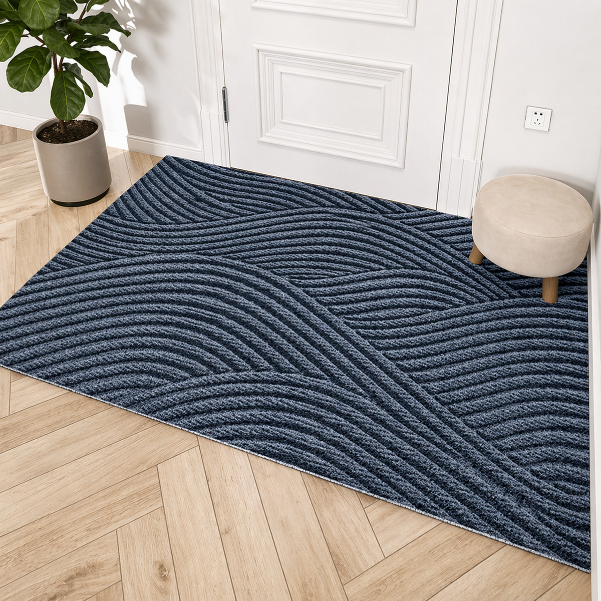Scandinavian Textured Non-Slip Dirt-Trapping Entry Door Mat