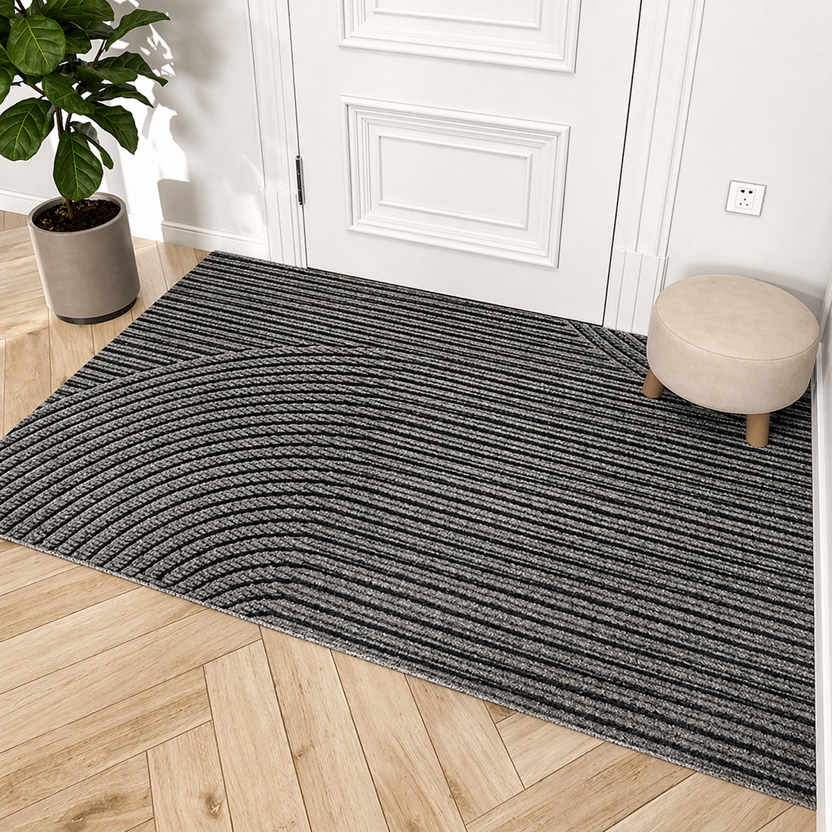 Scandinavian Textured Non-Slip Dirt-Trapping Entry Door Mat