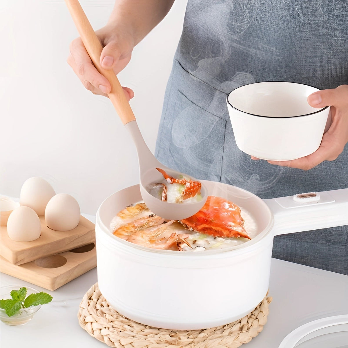 Heat Resistant Bamboo Handle Silicone Kitchen Utensil Set
