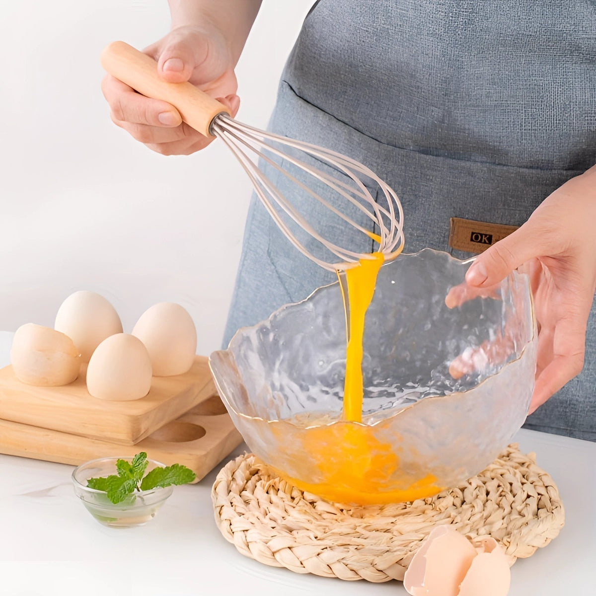 Heat Resistant Bamboo Handle Silicone Kitchen Utensil Set