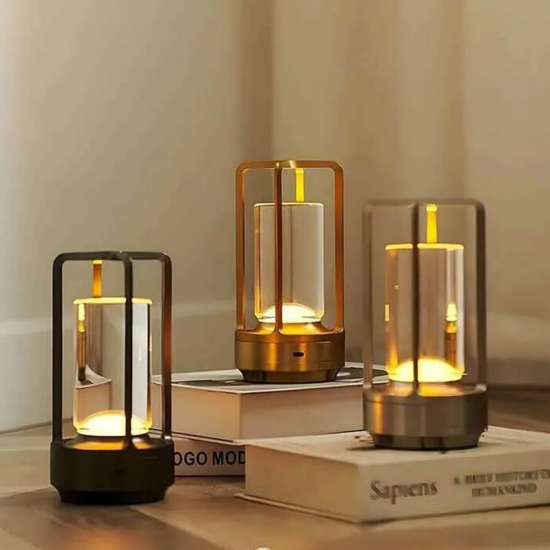 Crystal Cylinder Cordless Rechargeable Touch Dimmer Table Lamp