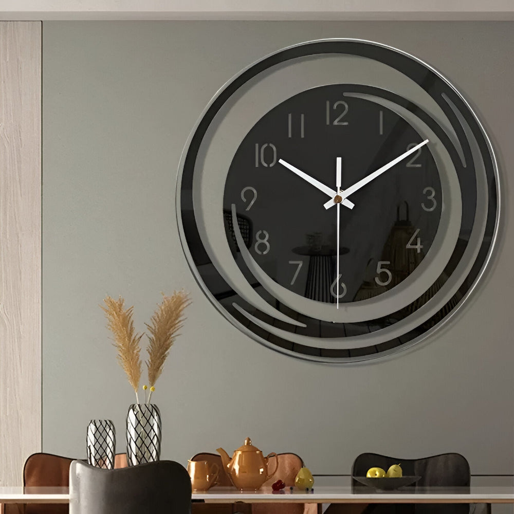 Layered Circular Minimalist Scandinavian Acrylic Silent Wall Clock