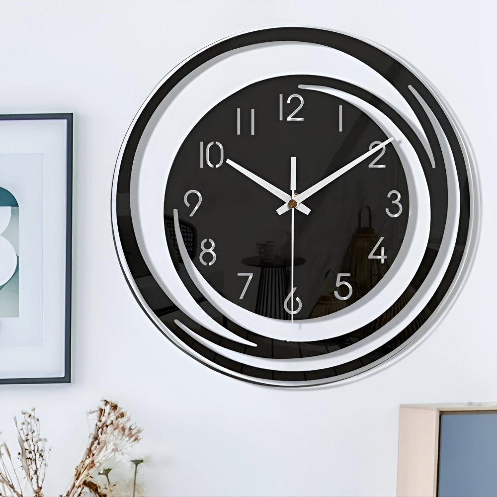 Layered Circular Minimalist Scandinavian Acrylic Silent Wall Clock