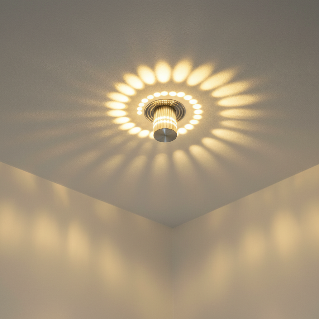 Spiral Beam Pattern Aluminum Ceiling And Wall Light