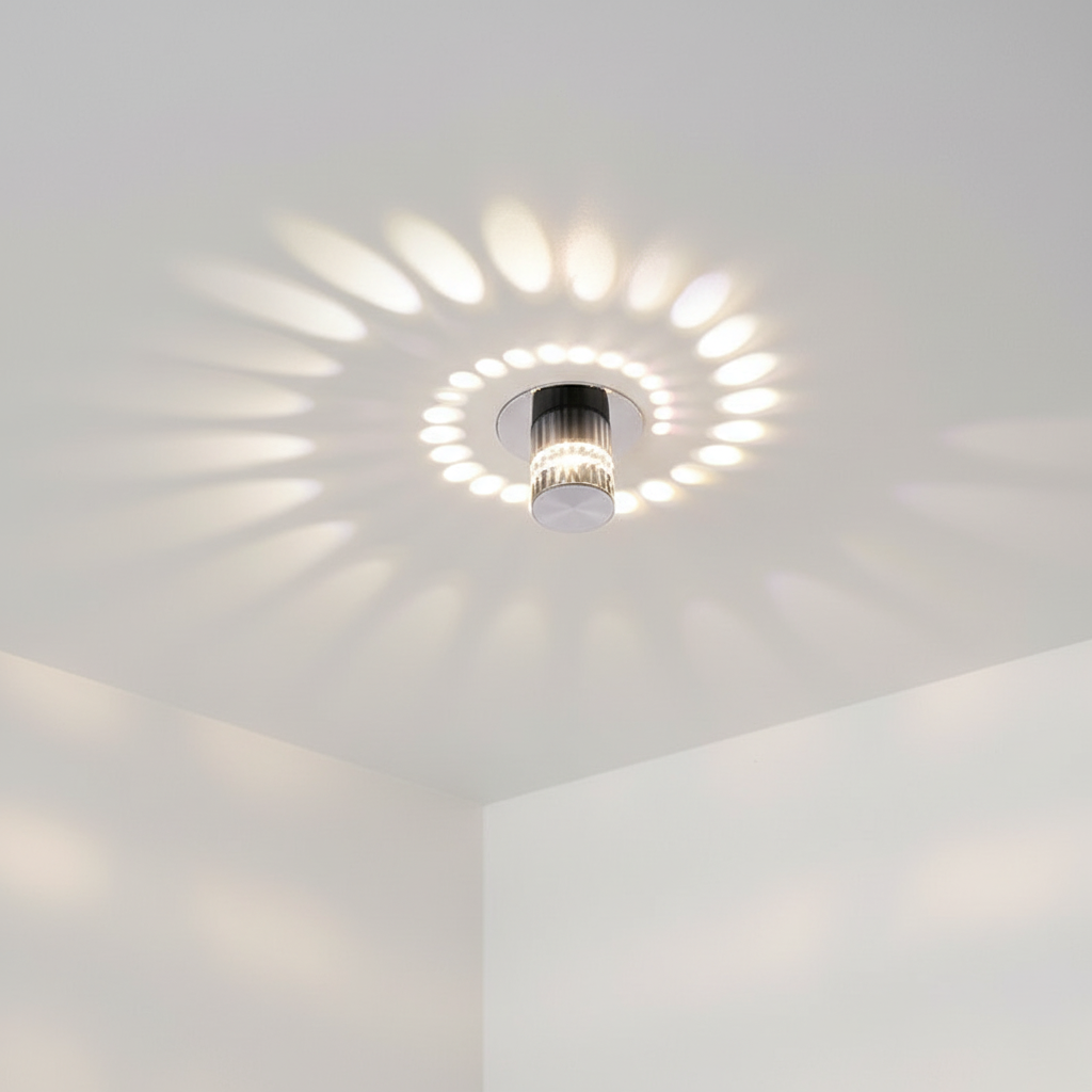 Spiral Beam Pattern Aluminum Ceiling And Wall Light