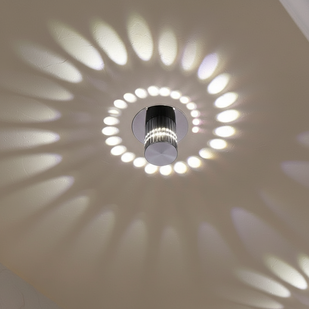 Spiral Beam Pattern Aluminum Ceiling And Wall Light