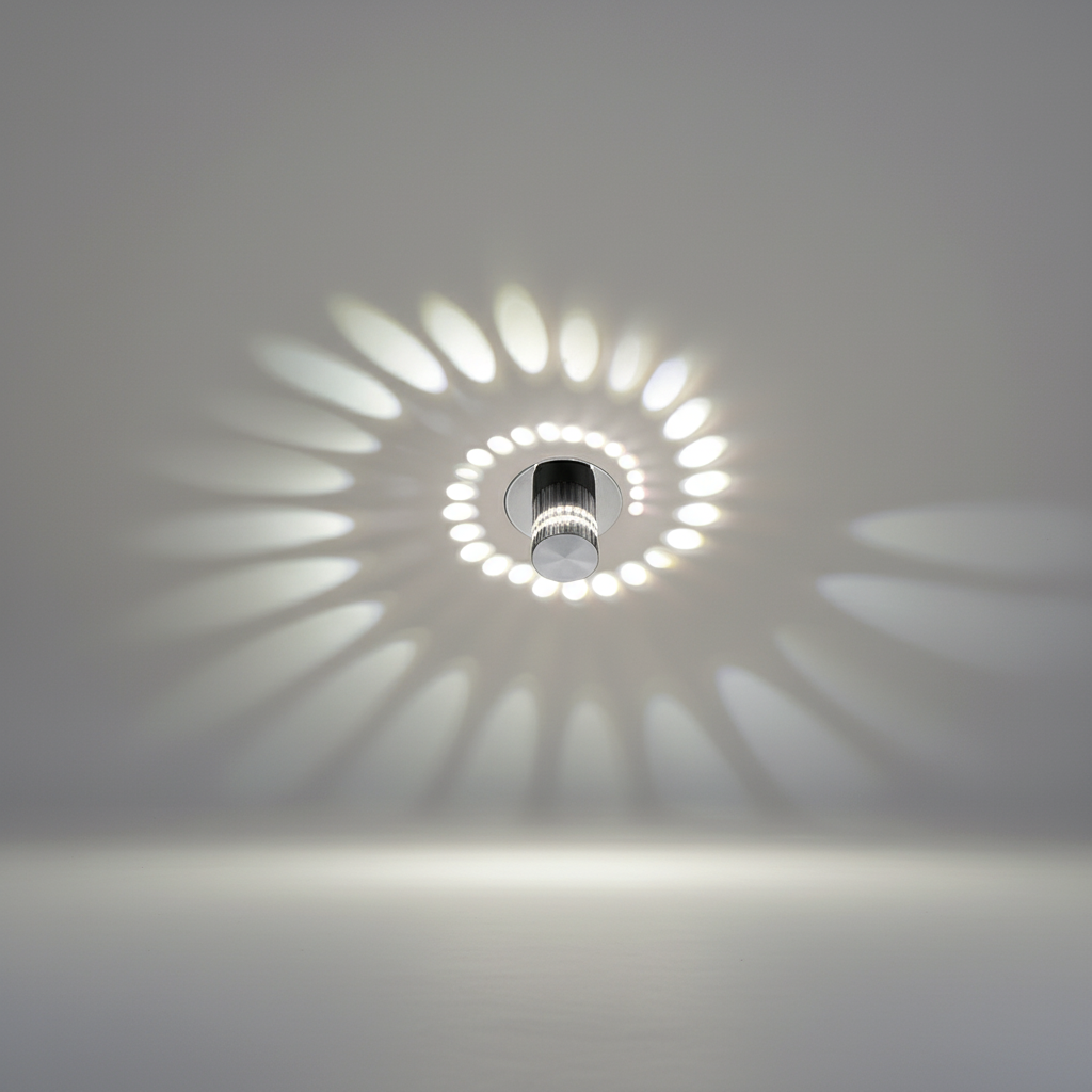 Spiral Beam Pattern Aluminum Ceiling And Wall Light