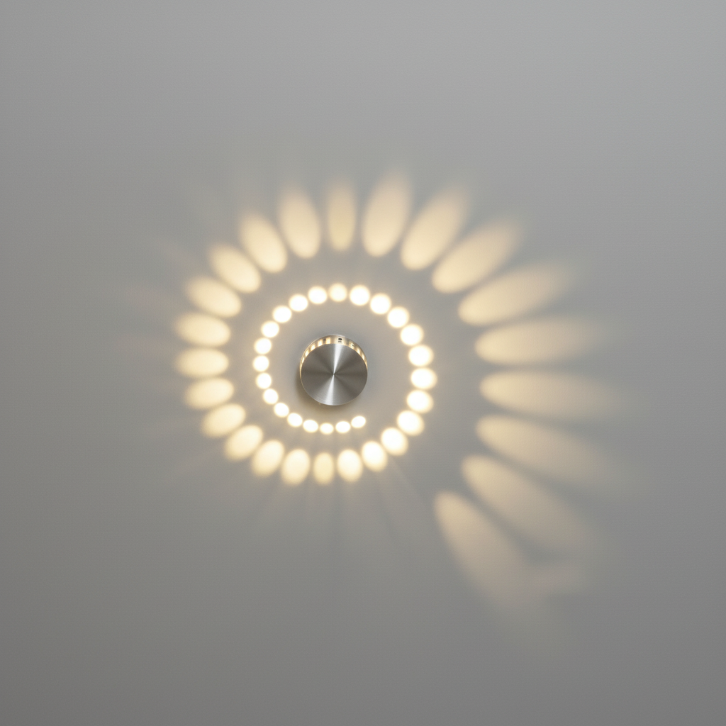 Spiral Beam Pattern Aluminum Ceiling And Wall Light