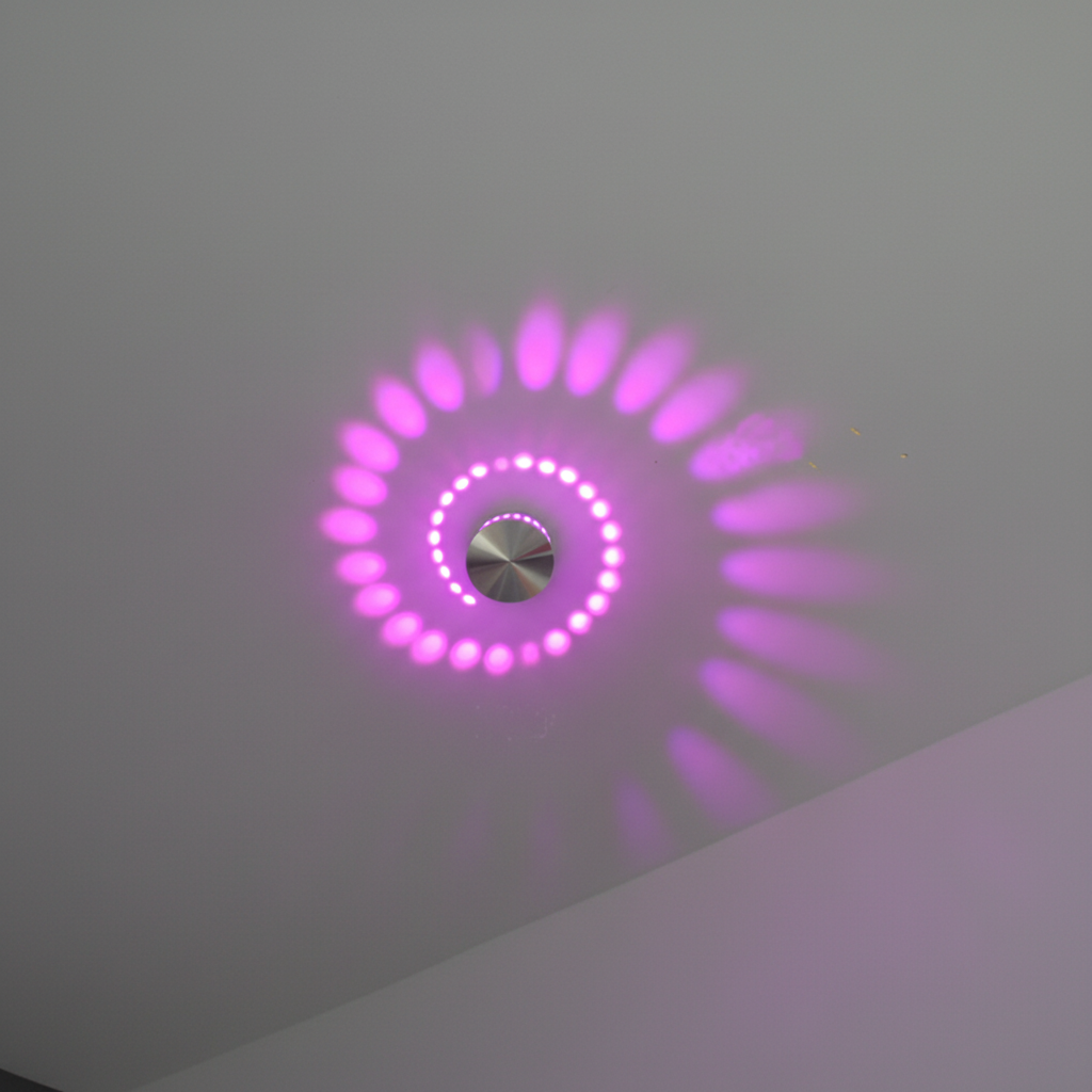 Spiral Beam Pattern Aluminum Ceiling And Wall Light