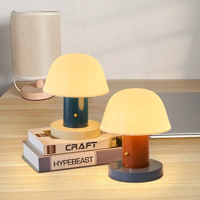 Sculptural Mushroom Shape Rechargeable Touch Dimming Cordless Table Lamp